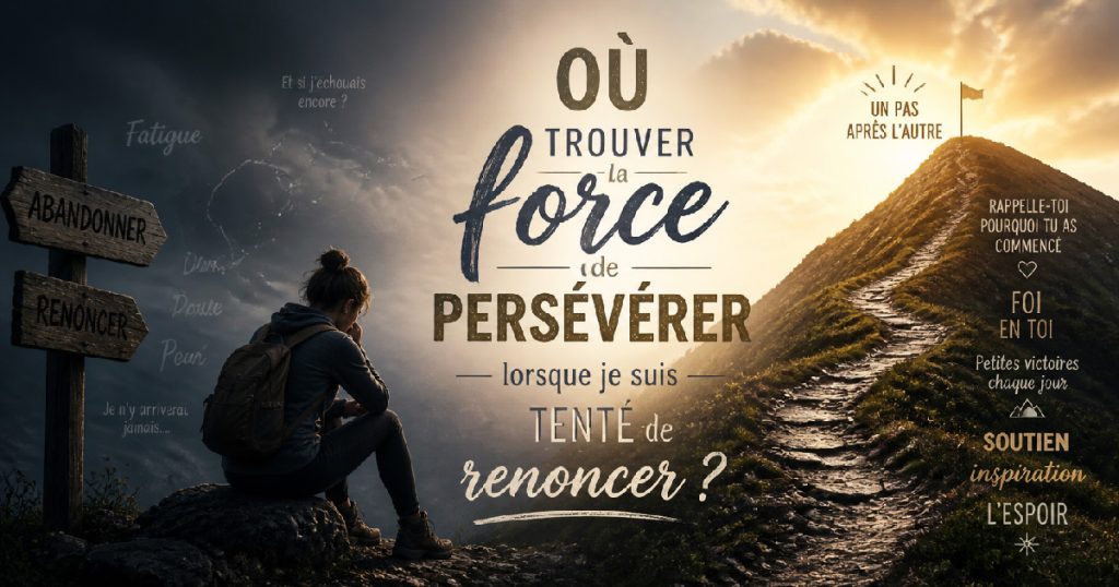Où trouver la force de persévérer lorsque je suis tenté de renoncer ?